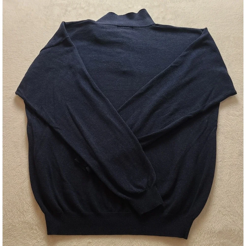 Croft‎ & Barrow Men's Navy Blue Long Sleeve Polo Sweater Knit Top Size XL